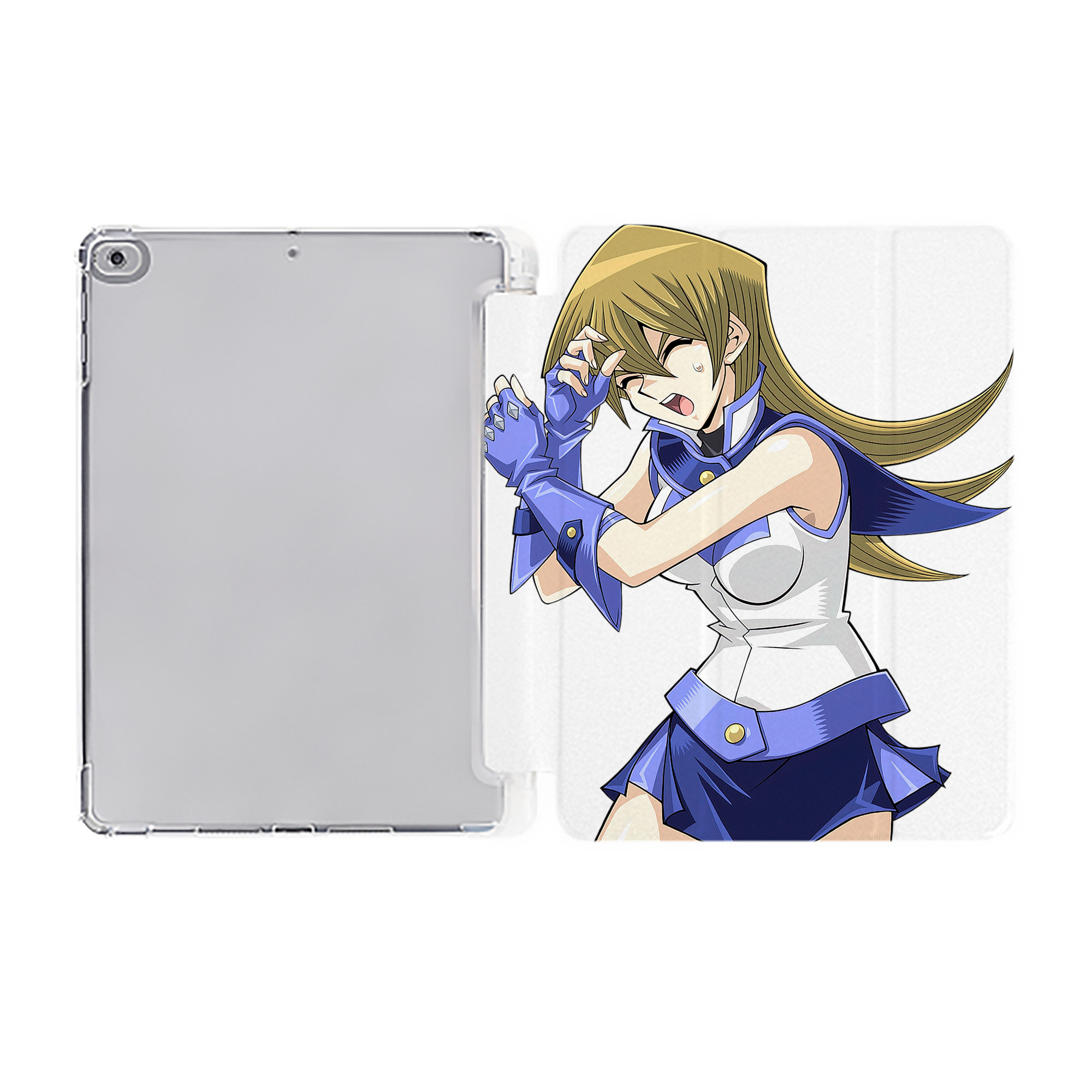 （画像用） 遊☆戯☆王 Yu-Gi-Oh! IPad ケース ペン収納付き 三つ折りスタンド PUレザー×シリコン 対応機種9.5/10.5/10.9インチ